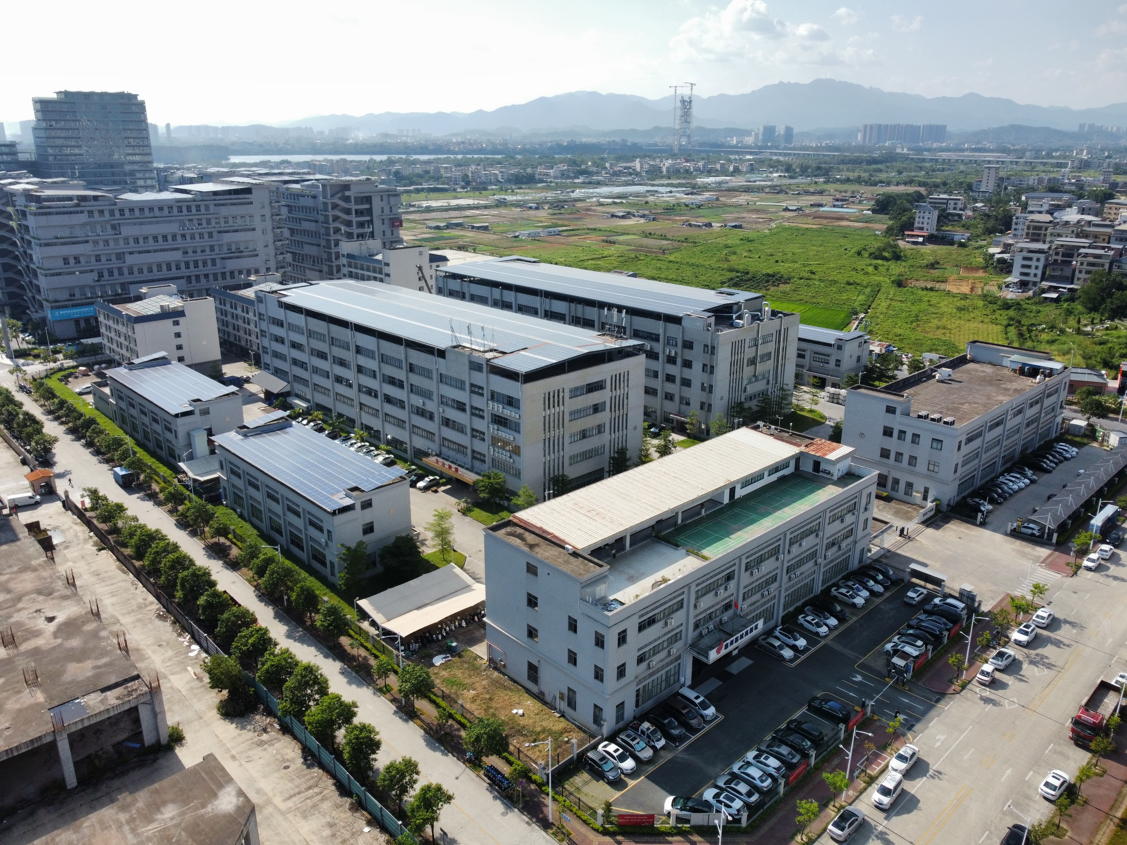 Aerial view showing the full Ferostar factory complex in Huizhou, Guangdong